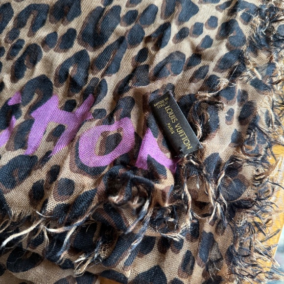 LOUIS VUITTON Steven Sprouse Cashmere Silk Leopard Stole Scarf - Picture 11 of 12